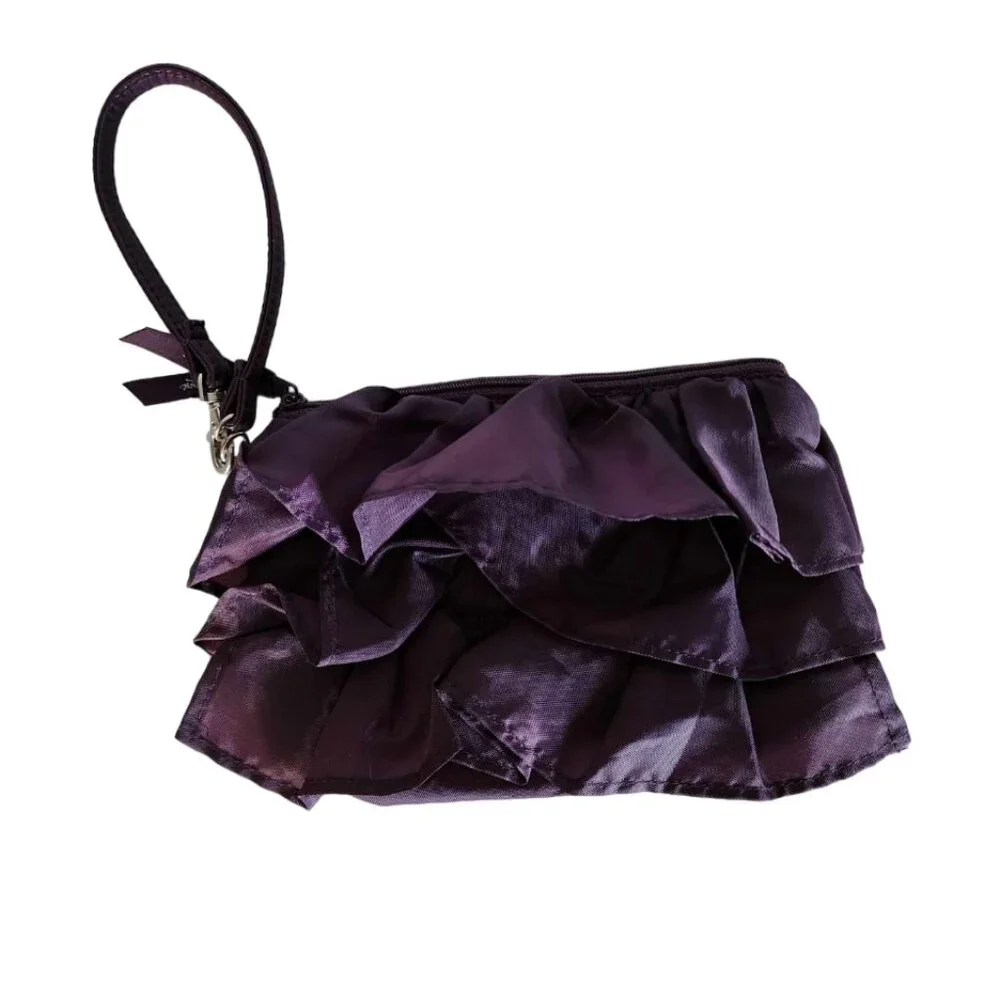 EUC Thirty-One Deep Purple Ruffle Wristlet